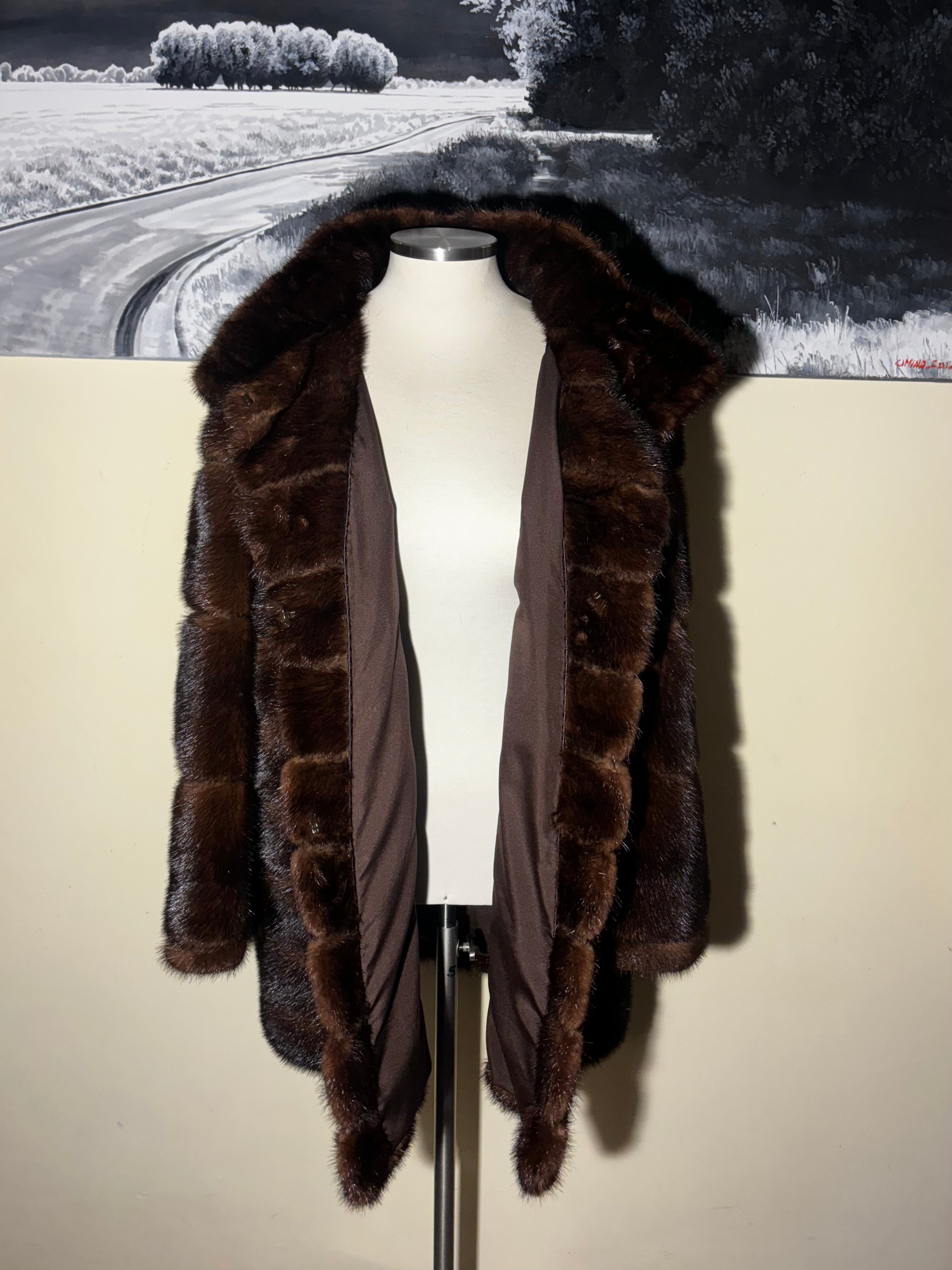 Giacca di visone taglio orizzontale