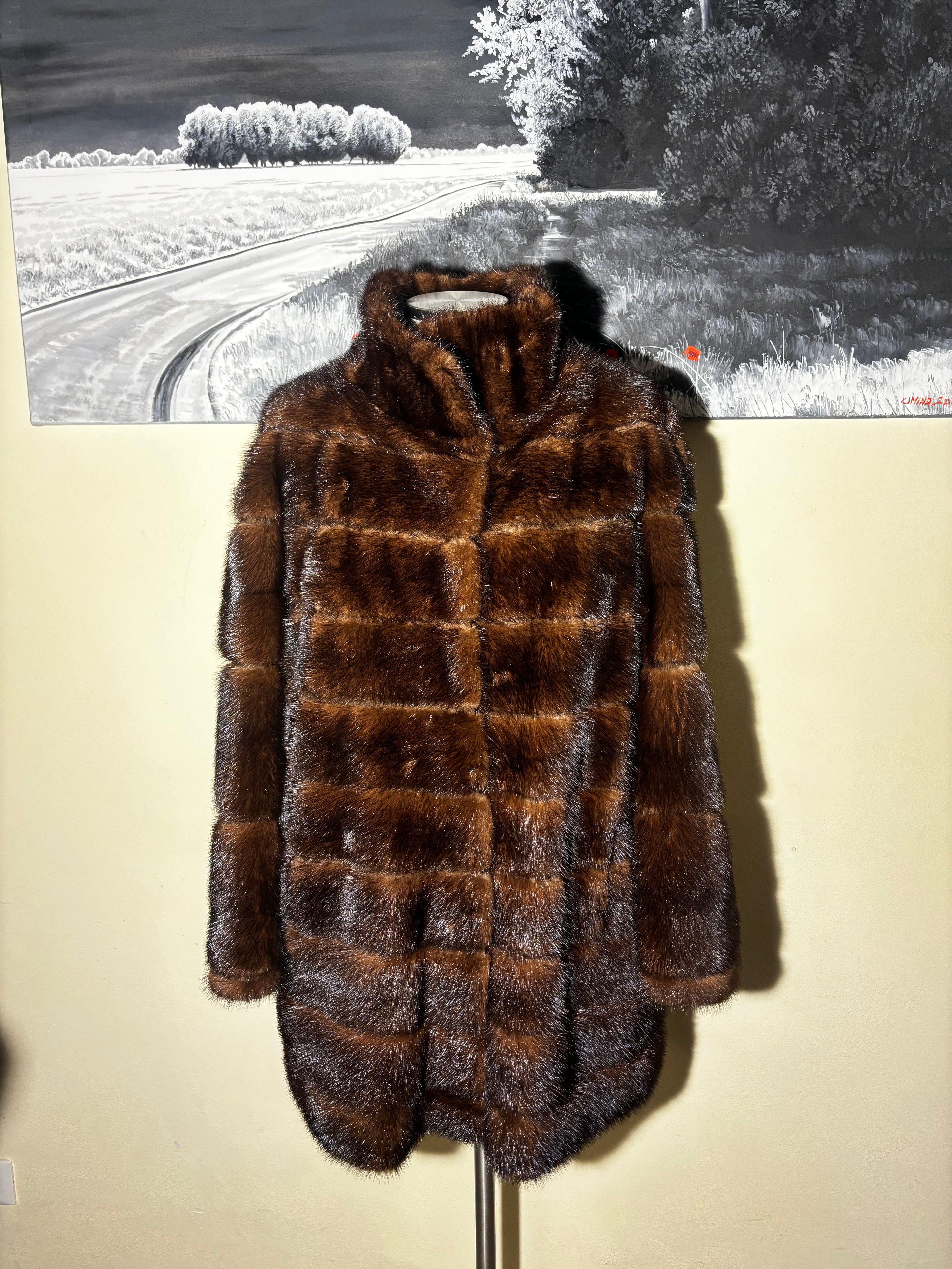 Giacca di visone taglio orizzontale