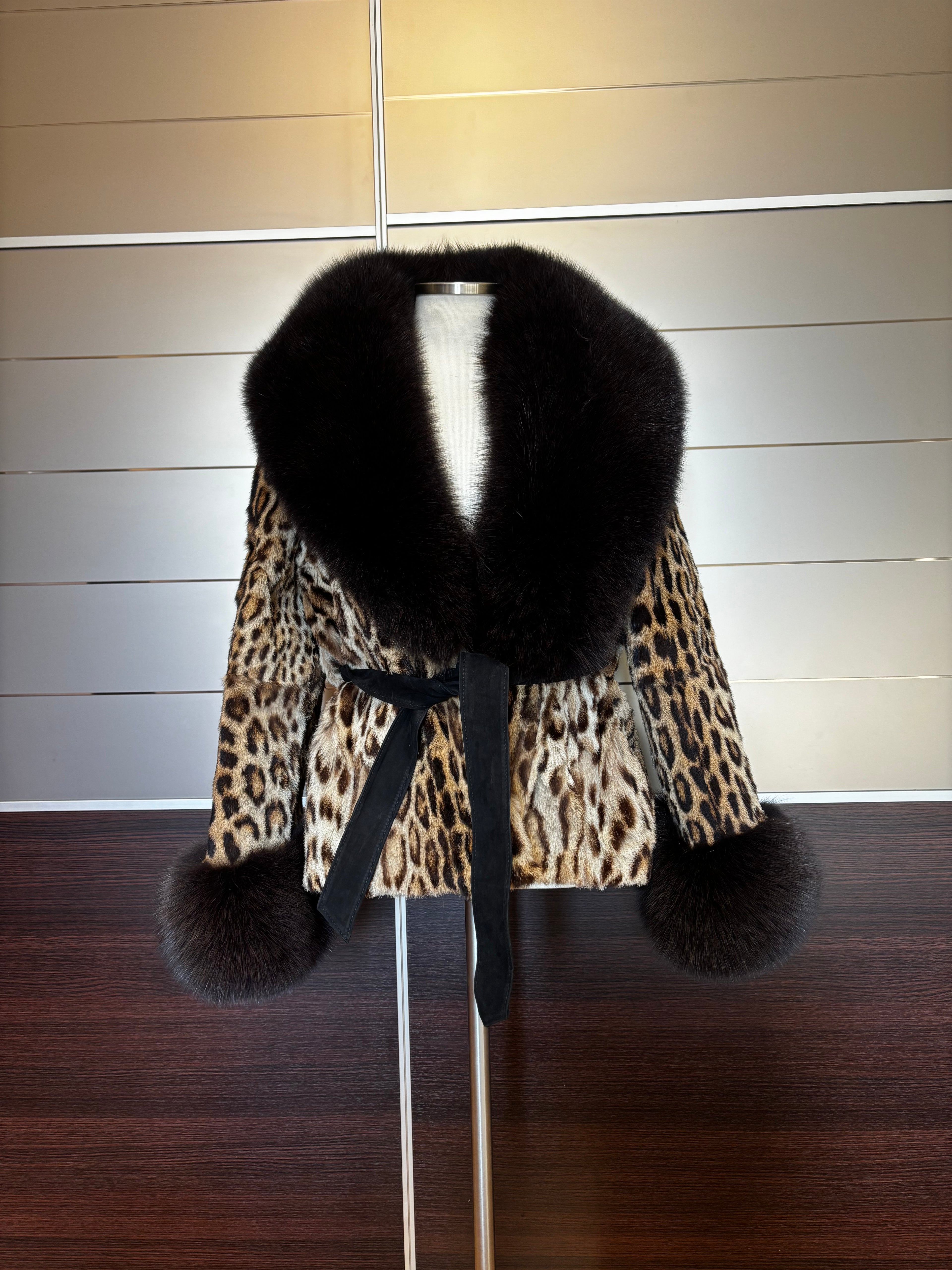 Giacca in ocelot e volpe
