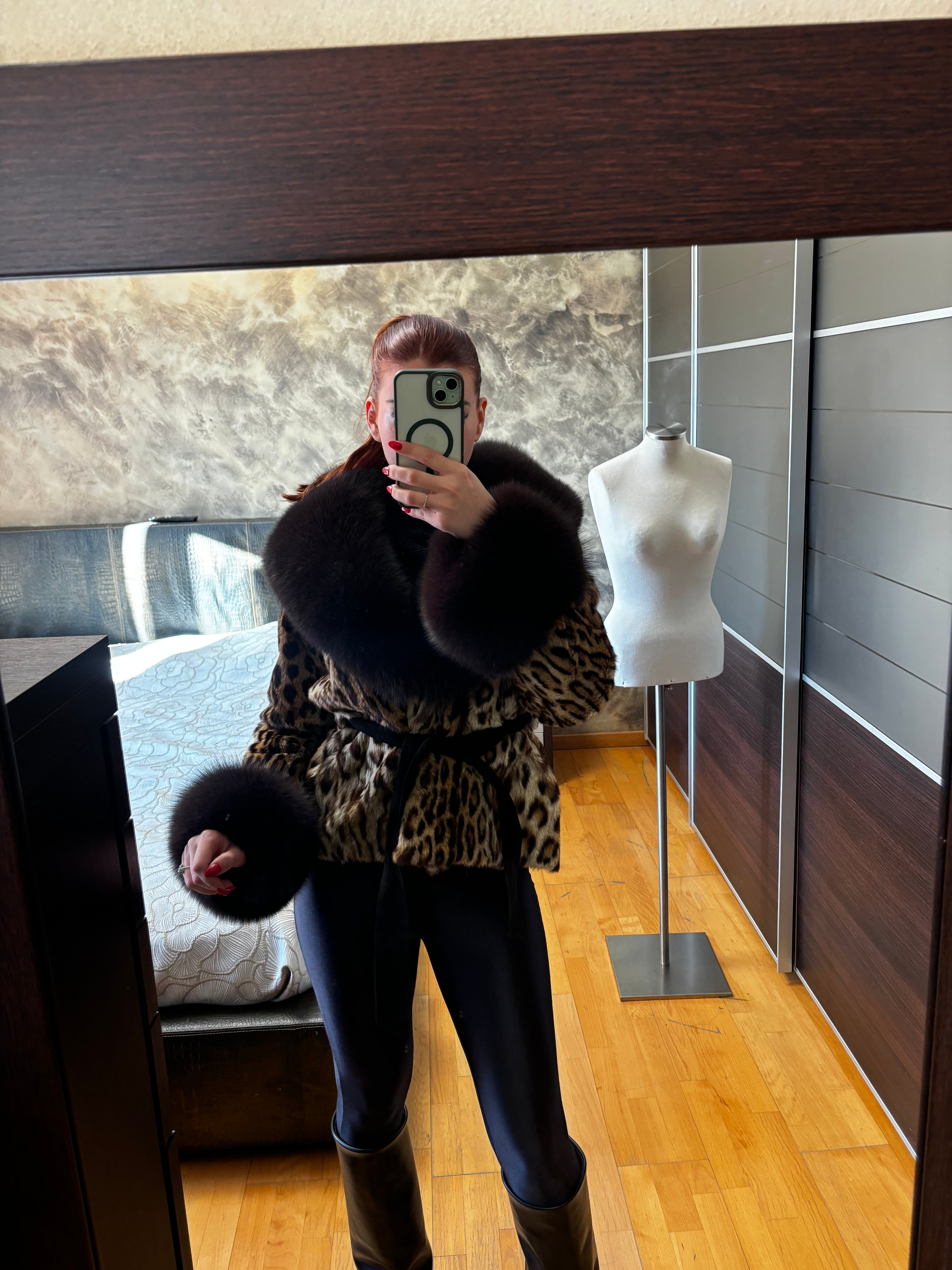 Giacca in ocelot e volpe
