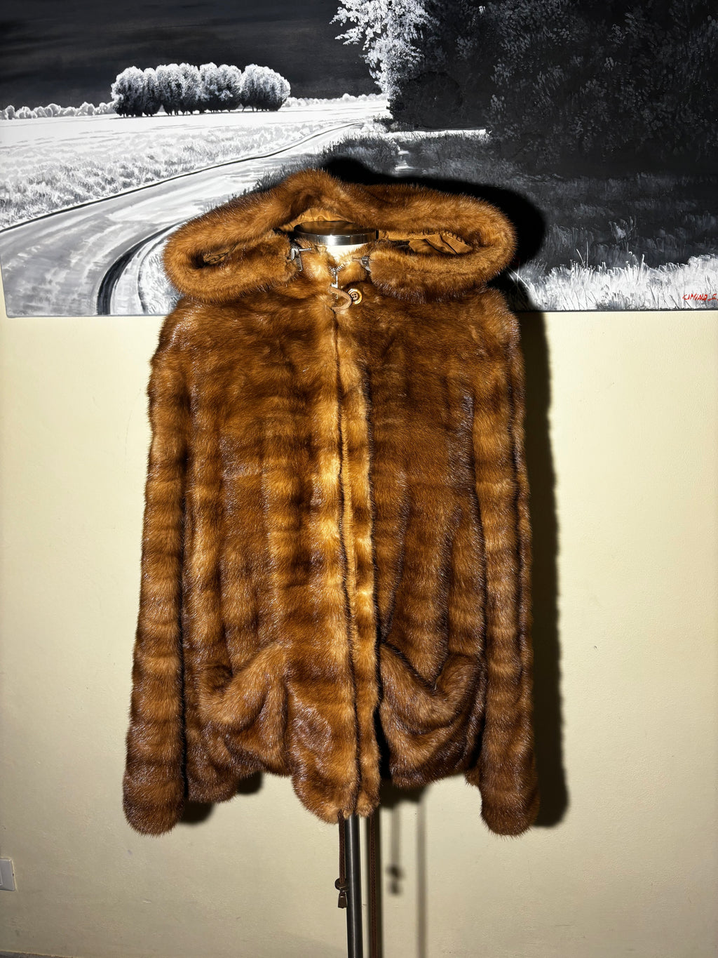 Visone con cappuccio